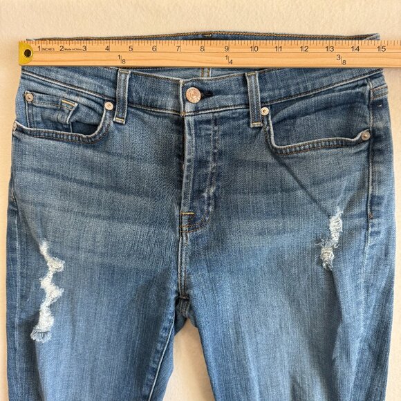 7 For All Mankind Jeans Women's Size 28 Blue Josefina Boyfriend Cut Button Fly - Picture 9 of 13